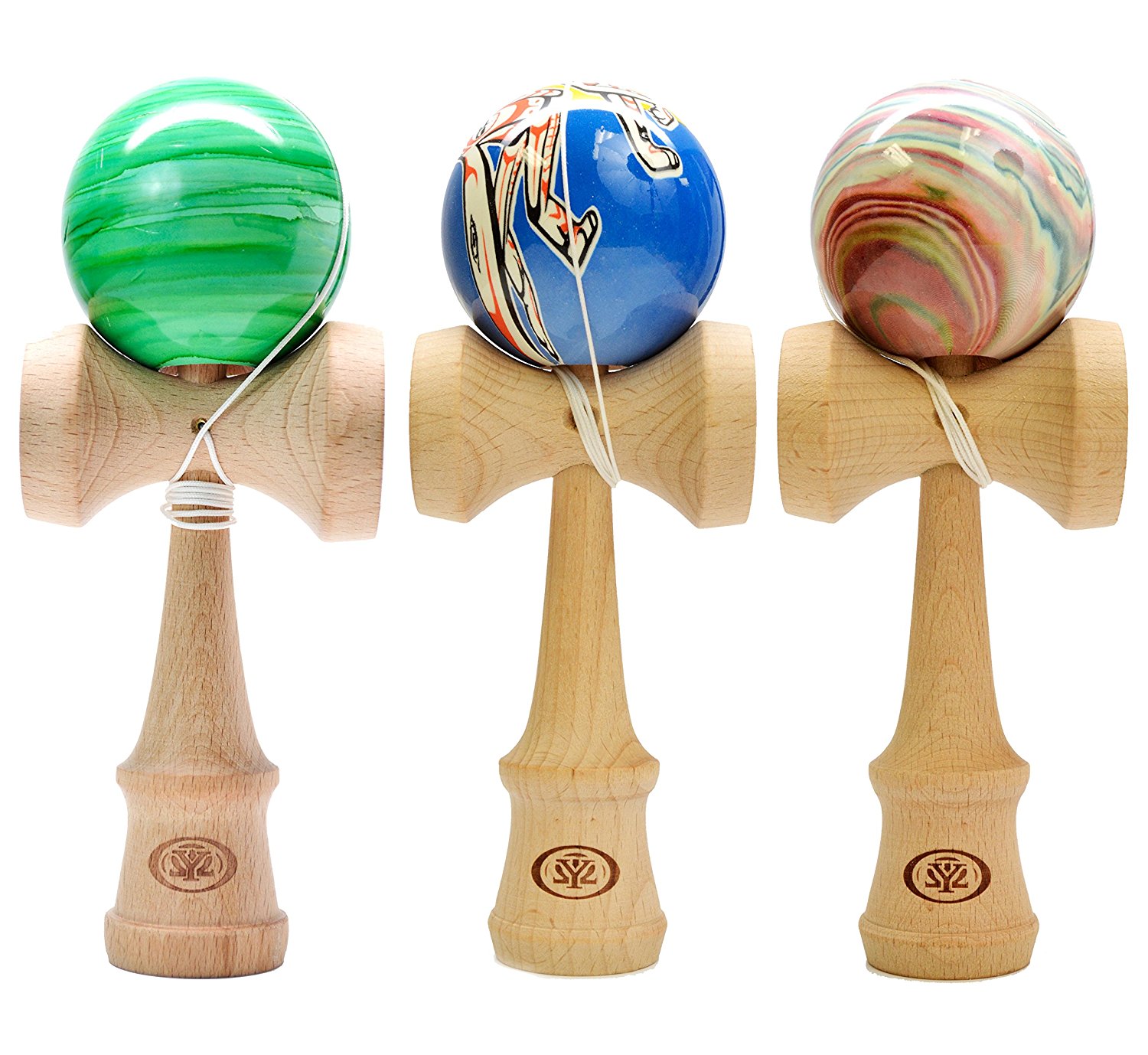 Fischer Walnut Pro model wooden toy with cord and ball skill game for outdoor and indoors Original Krom Pro Kendama made of wood for beginners and advanced users